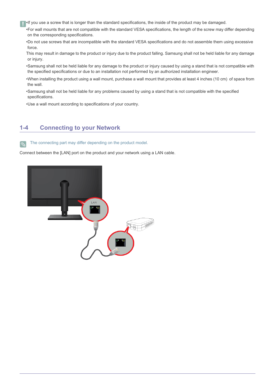 4 connecting to your network | Samsung SyncMaster TC240 User Manual | Page 6 / 19