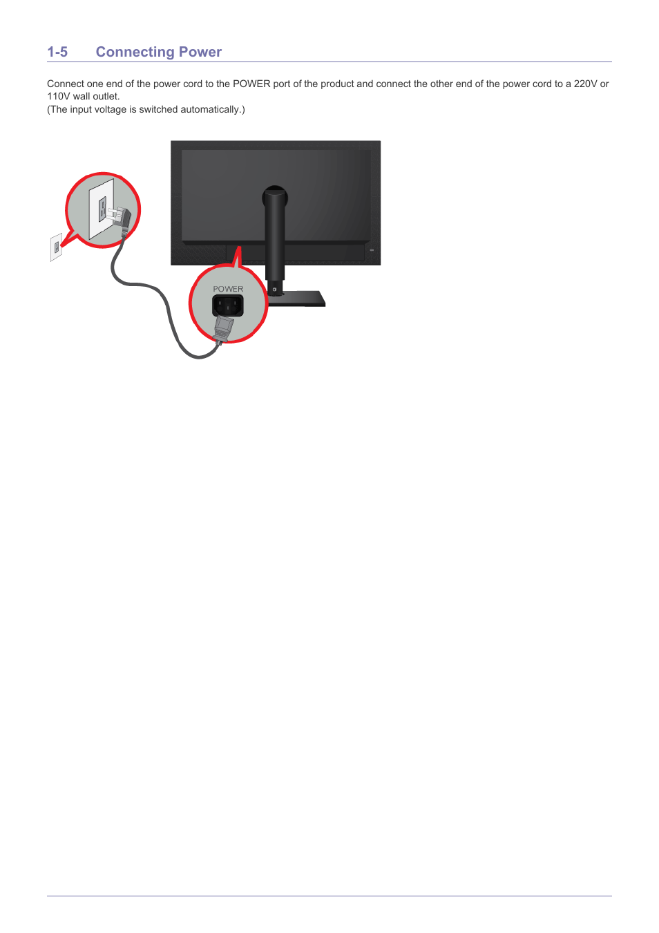 5 connecting power | Samsung SyncMaster TC240 User Manual | Page 7 / 19