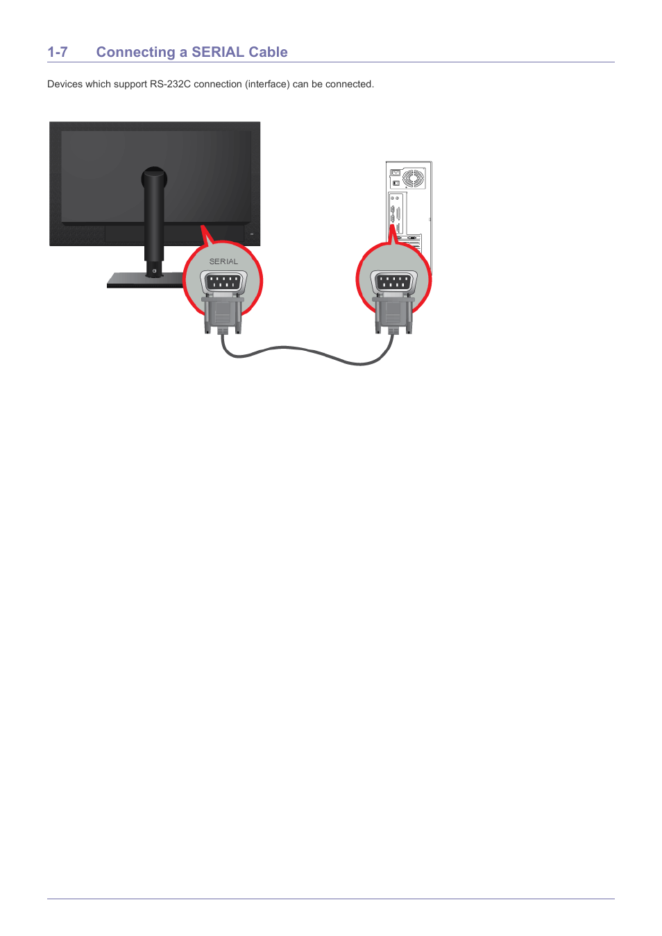 7 connecting a serial cable | Samsung SyncMaster TC240 User Manual | Page 9 / 19