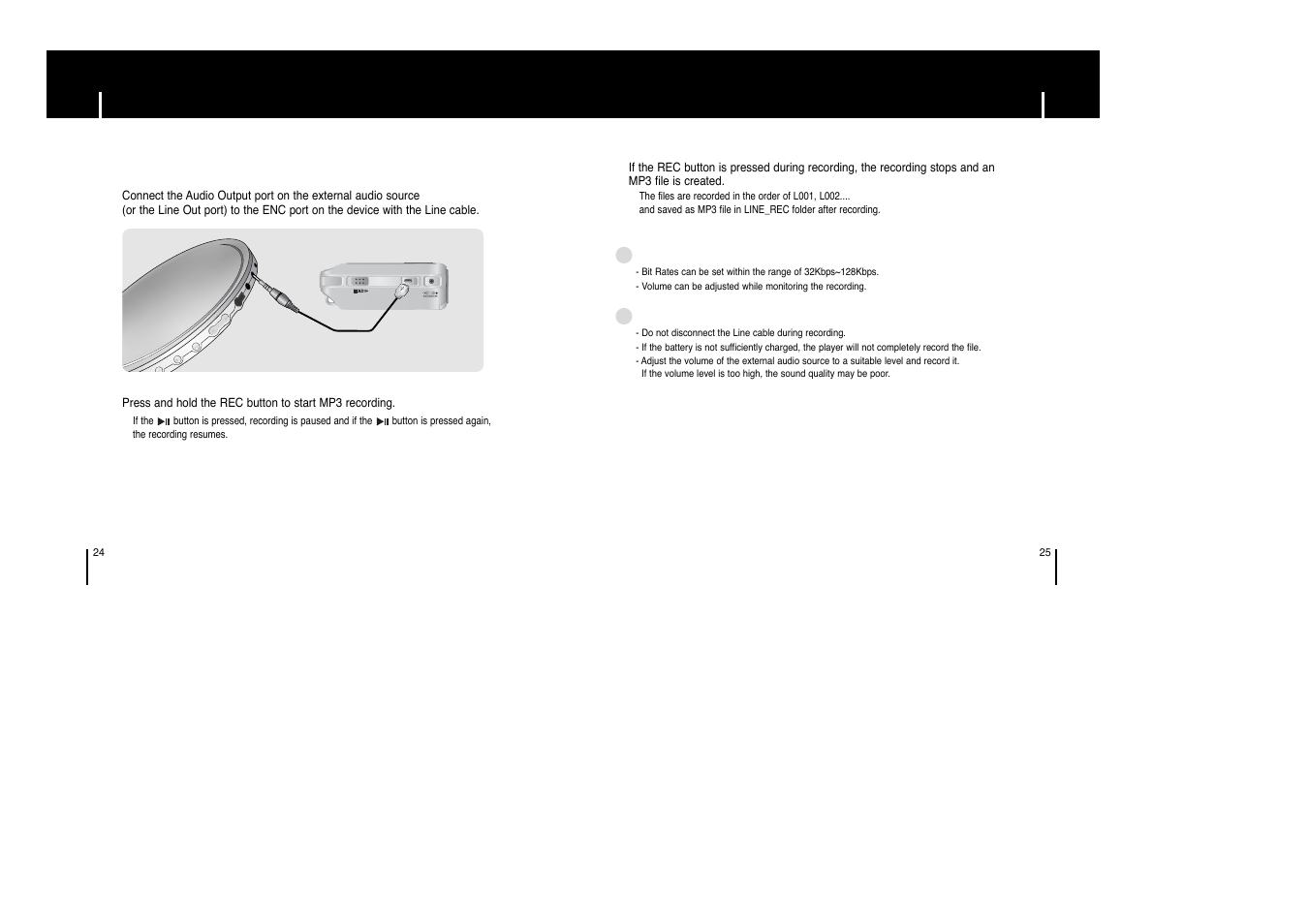 Recording mp3s | Samsung YP-C1 H User Manual | Page 13 / 28