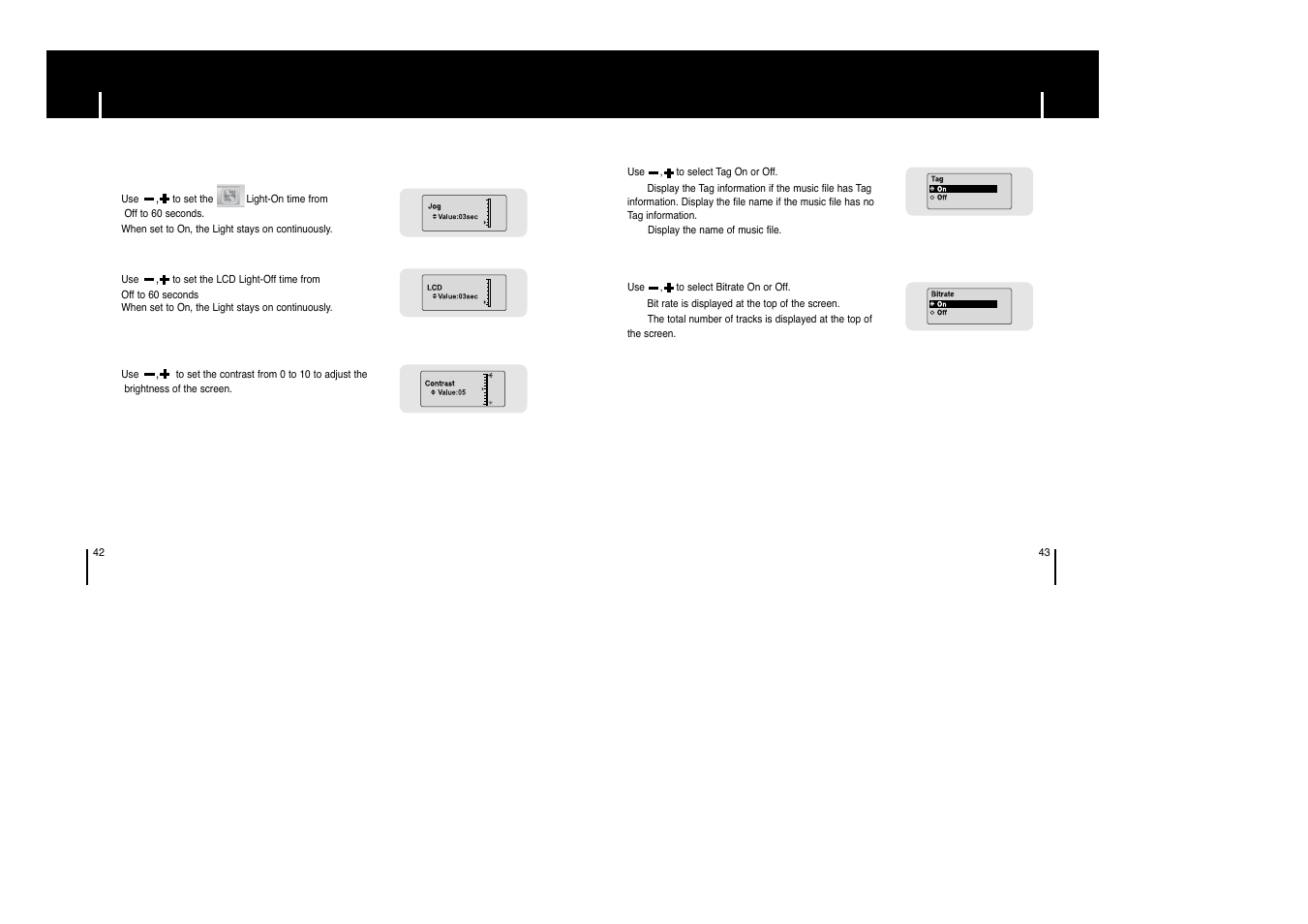 Display settings | Samsung YP-C1 H User Manual | Page 22 / 28