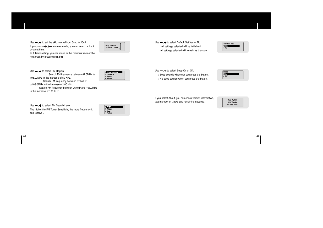 Setting the system, Iabout | Samsung YP-C1 H User Manual | Page 24 / 28