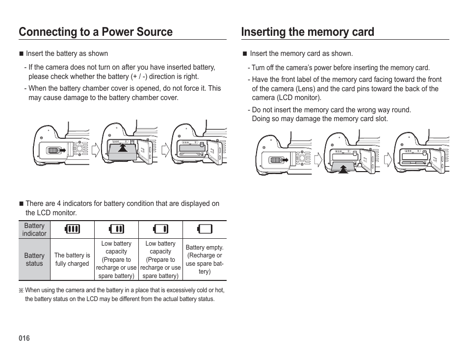 Connecting to a power source | Samsung WB5500 User Manual | Page 17 / 120