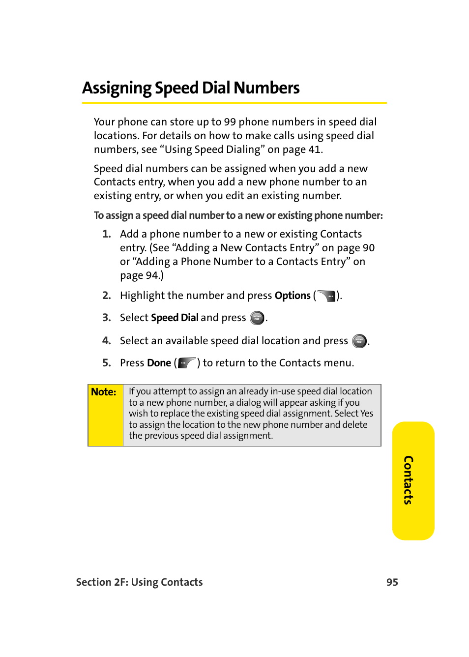 Assigning speed dial numbers | Samsung A900 User Manual | Page 119 / 272