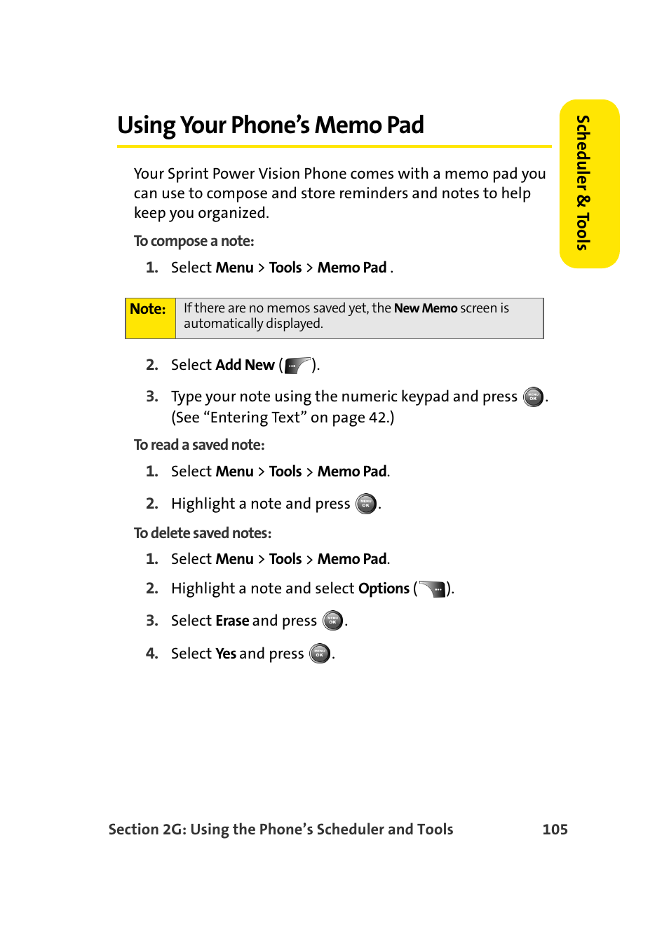 Using your phone’s memo pad | Samsung A900 User Manual | Page 129 / 272