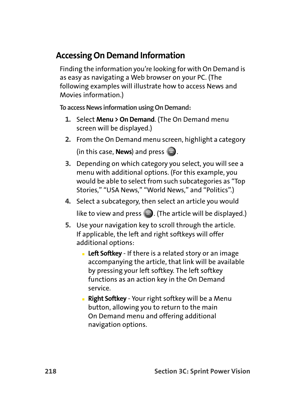 Accessing on demand information | Samsung A900 User Manual | Page 242 / 272