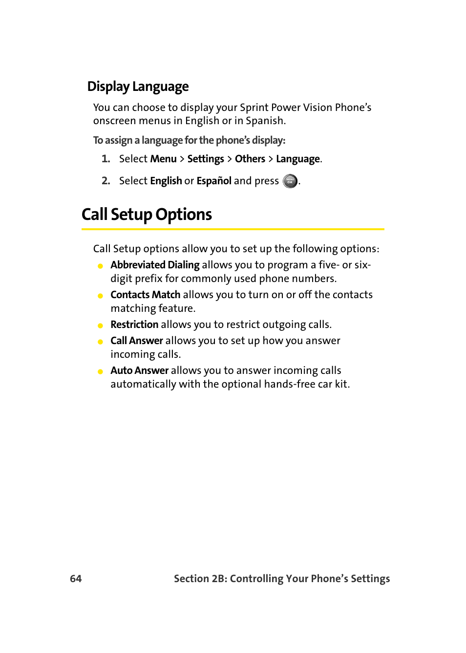 Display language, Call setup options | Samsung A900 User Manual | Page 88 / 272