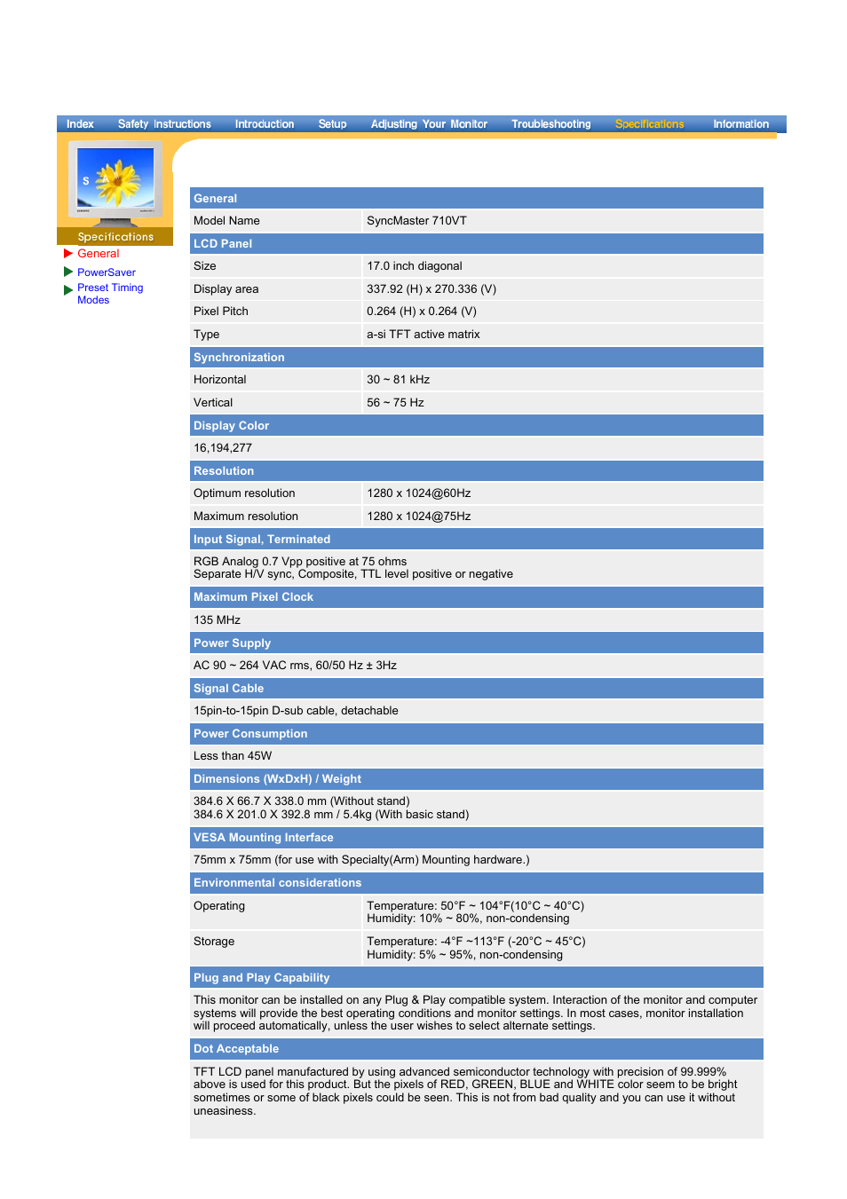 Samsung 173VT User Manual | Page 27 / 41