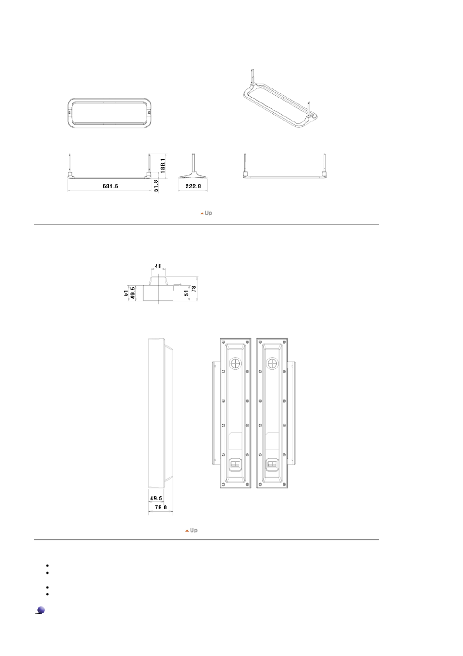 Stand 4. speaker 5. installation vesa bracket, Dimensions | Samsung 320P User Manual | Page 20 / 70