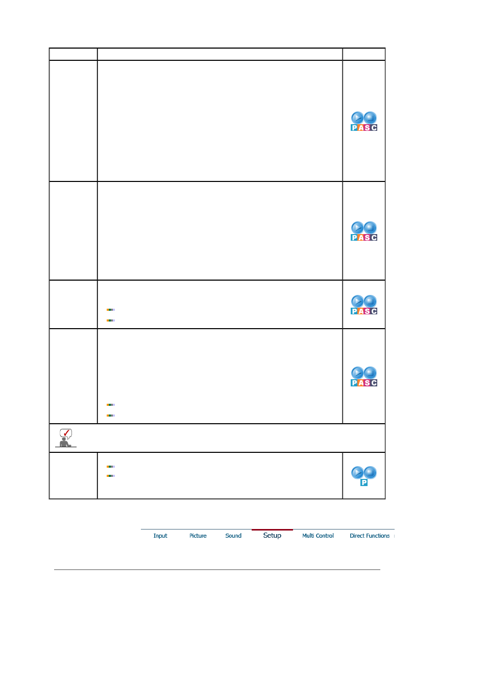 Setup | Samsung 320P User Manual | Page 51 / 70