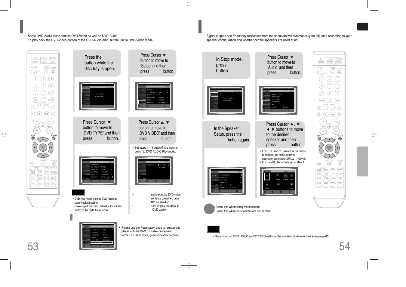 Dvd playback mode, Setting the speaker mode | Samsung HT-Q70 User Manual | Page 28 / 43