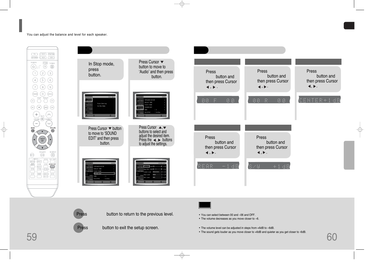 Setting the audio | Samsung HT-Q70 User Manual | Page 31 / 43