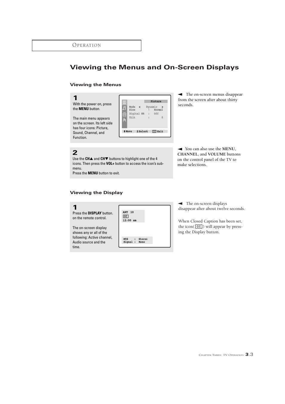 Viewing the menus and on-screen displays | Samsung CL21M6W User Manual | Page 25 / 54
