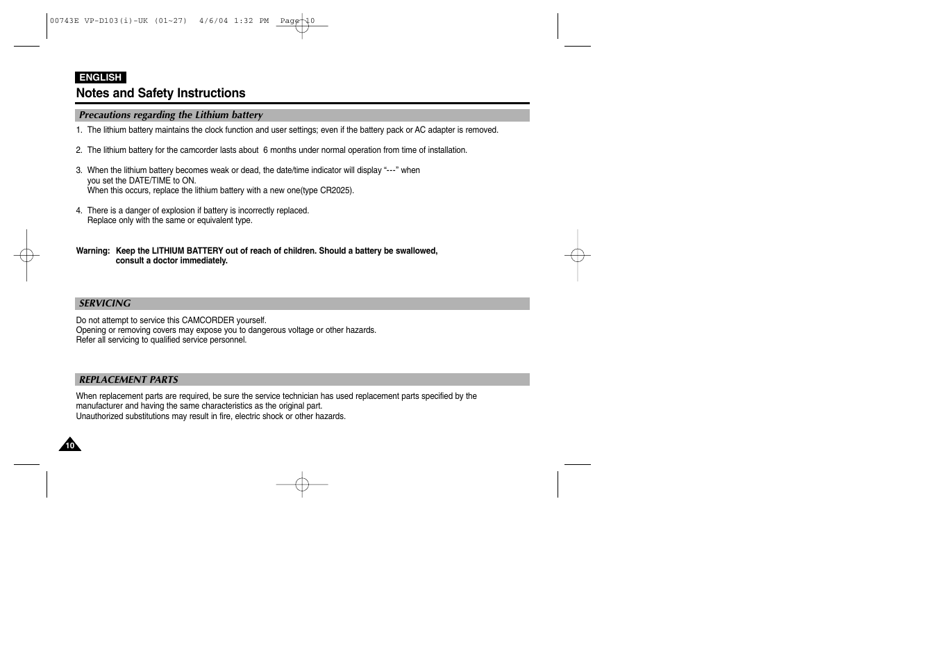 Samsung D103 User Manual | Page 10 / 114