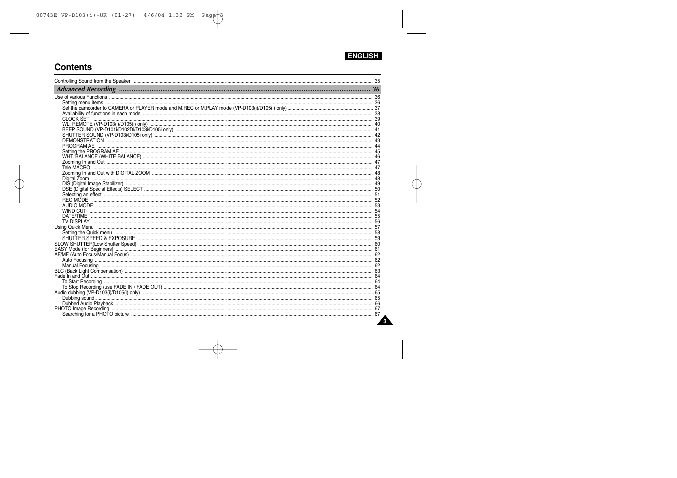 Samsung D103 User Manual | Page 3 / 114