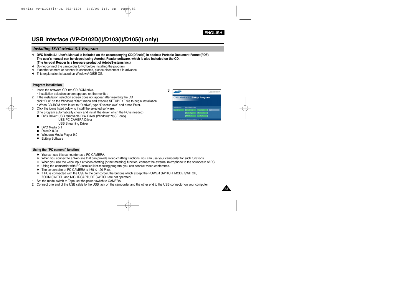 Samsung D103 User Manual | Page 83 / 114