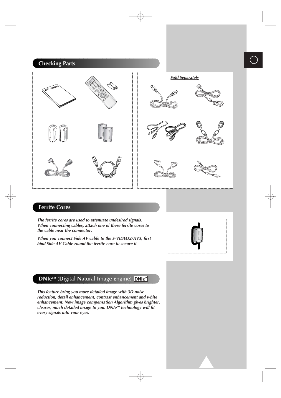 Dnie, D igital n atural i mage e ngine), Checking parts ferrite cores | Samsung 4240 User Manual | Page 3 / 68