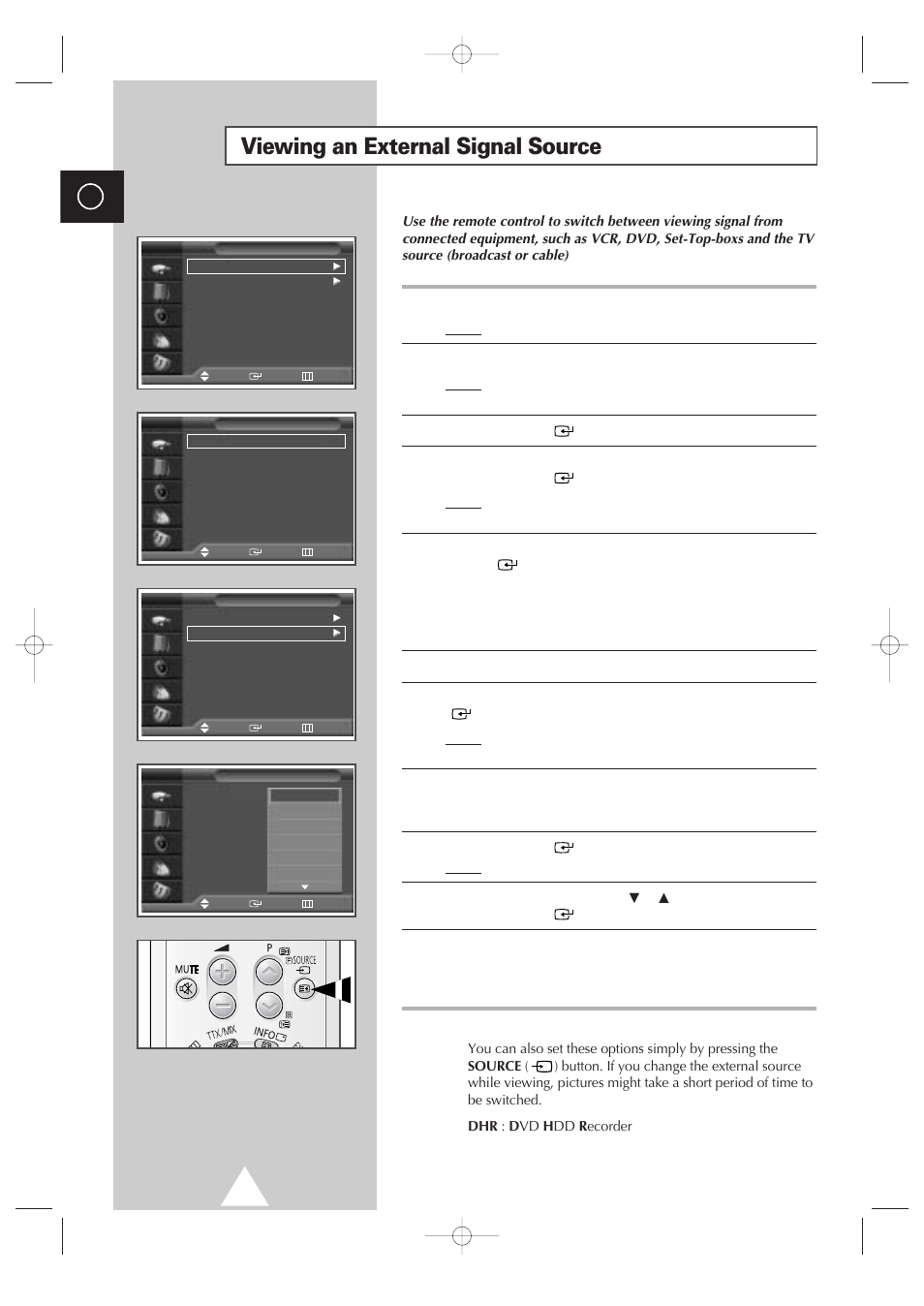 Viewing an external signal source | Samsung 4240 User Manual | Page 46 / 68