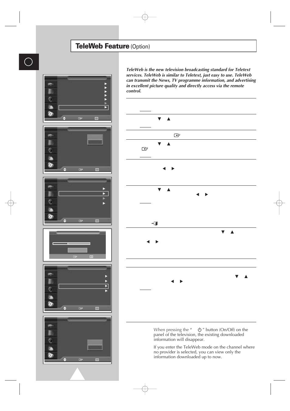 Using the teleweb feature (option), Teleweb feature, Option) | Samsung 4240 User Manual | Page 52 / 68