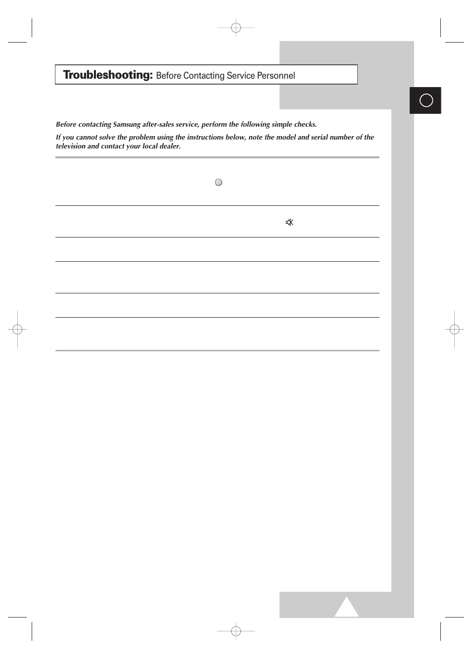 Recommendations for use, Troubleshooting, Before contacting service personnel | Samsung 4240 User Manual | Page 65 / 68