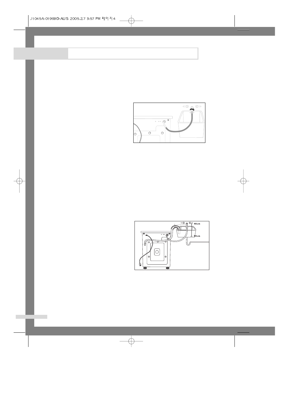 Installing the washing machine, Connecting the water supply hose, Positioning the drain hose | Samsung J1455 User Manual | Page 6 / 22