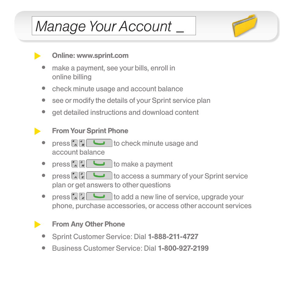 Manage your account | Samsung CURVE 9330 User Manual | Page 10 / 12