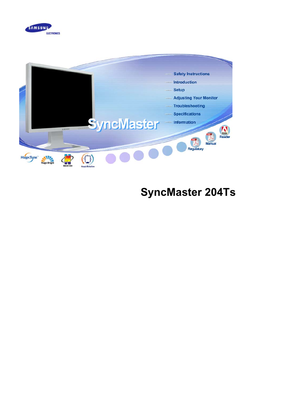 Samsung 204Ts User Manual | 76 pages