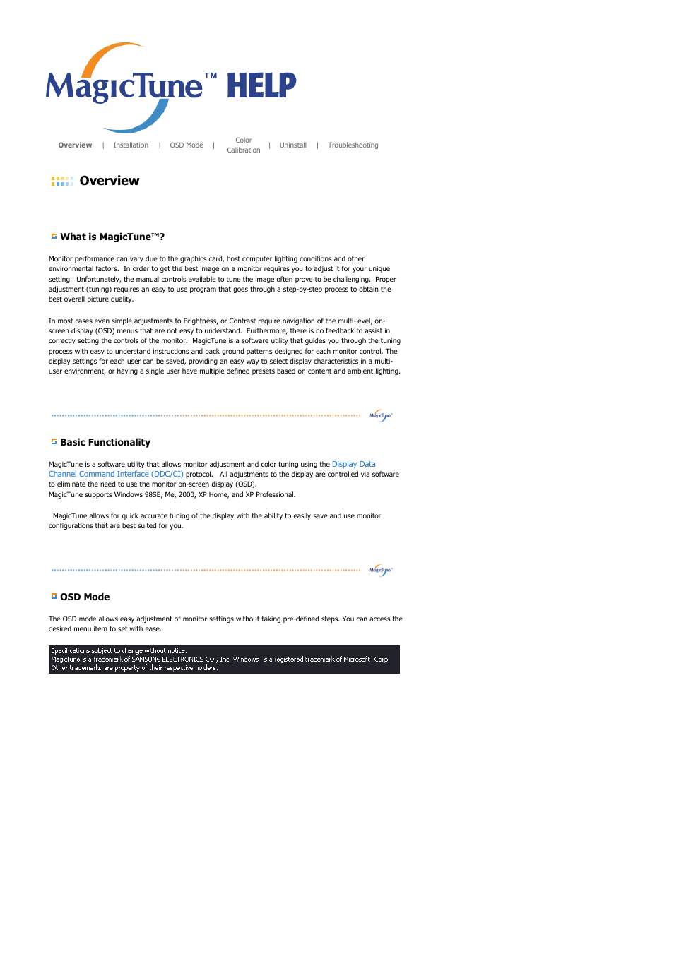 Magictune, Overview | Samsung 204Ts User Manual | Page 36 / 76