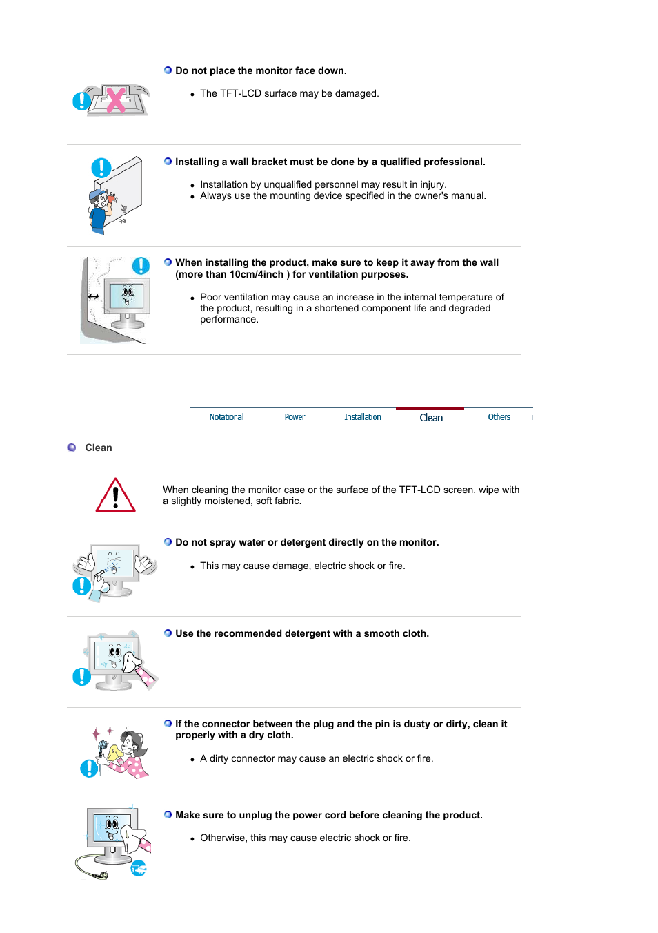 Clean | Samsung 204Ts User Manual | Page 5 / 76