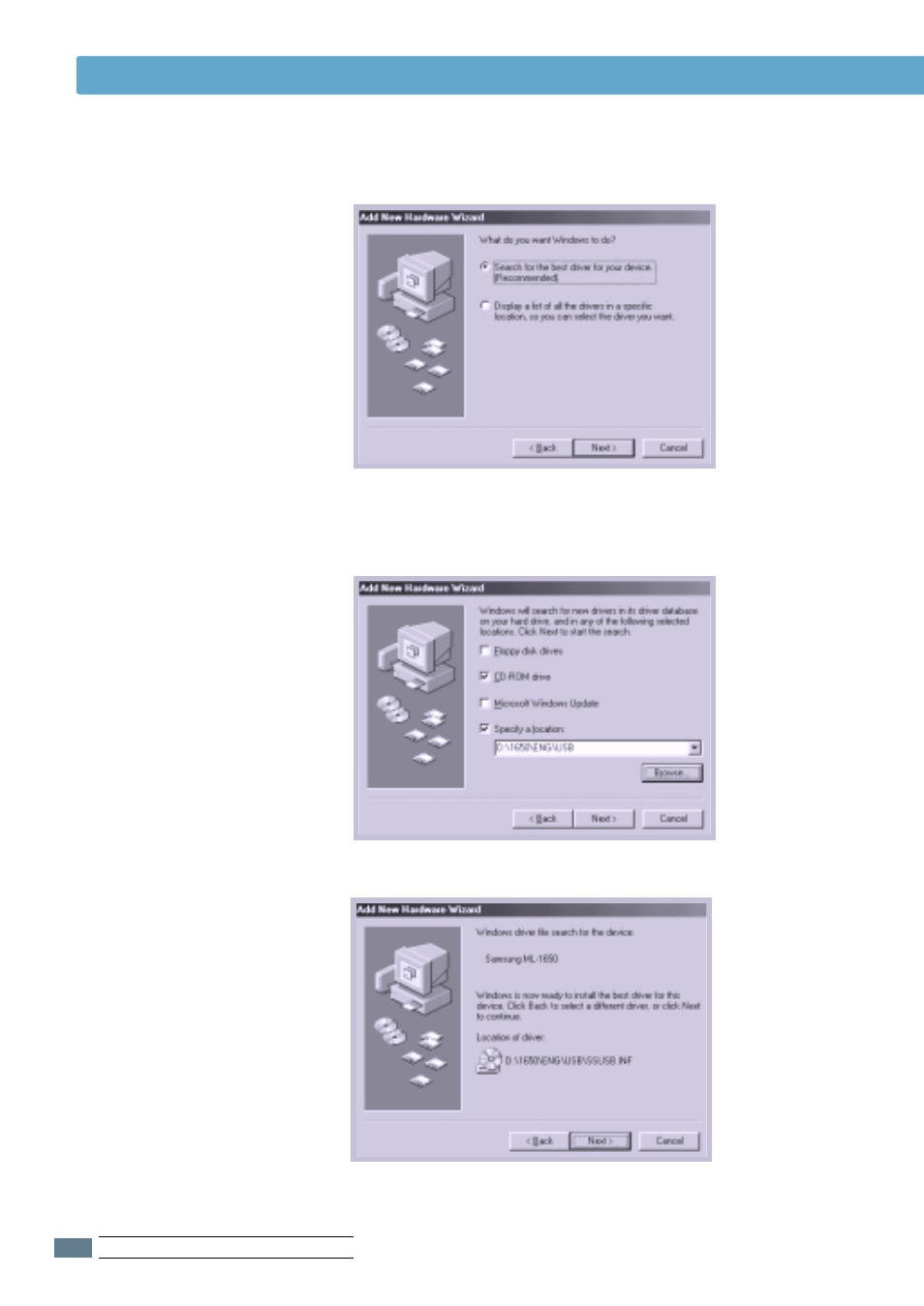 Installing the printer software | Samsung ML-1651N User Manual | Page 131 / 179