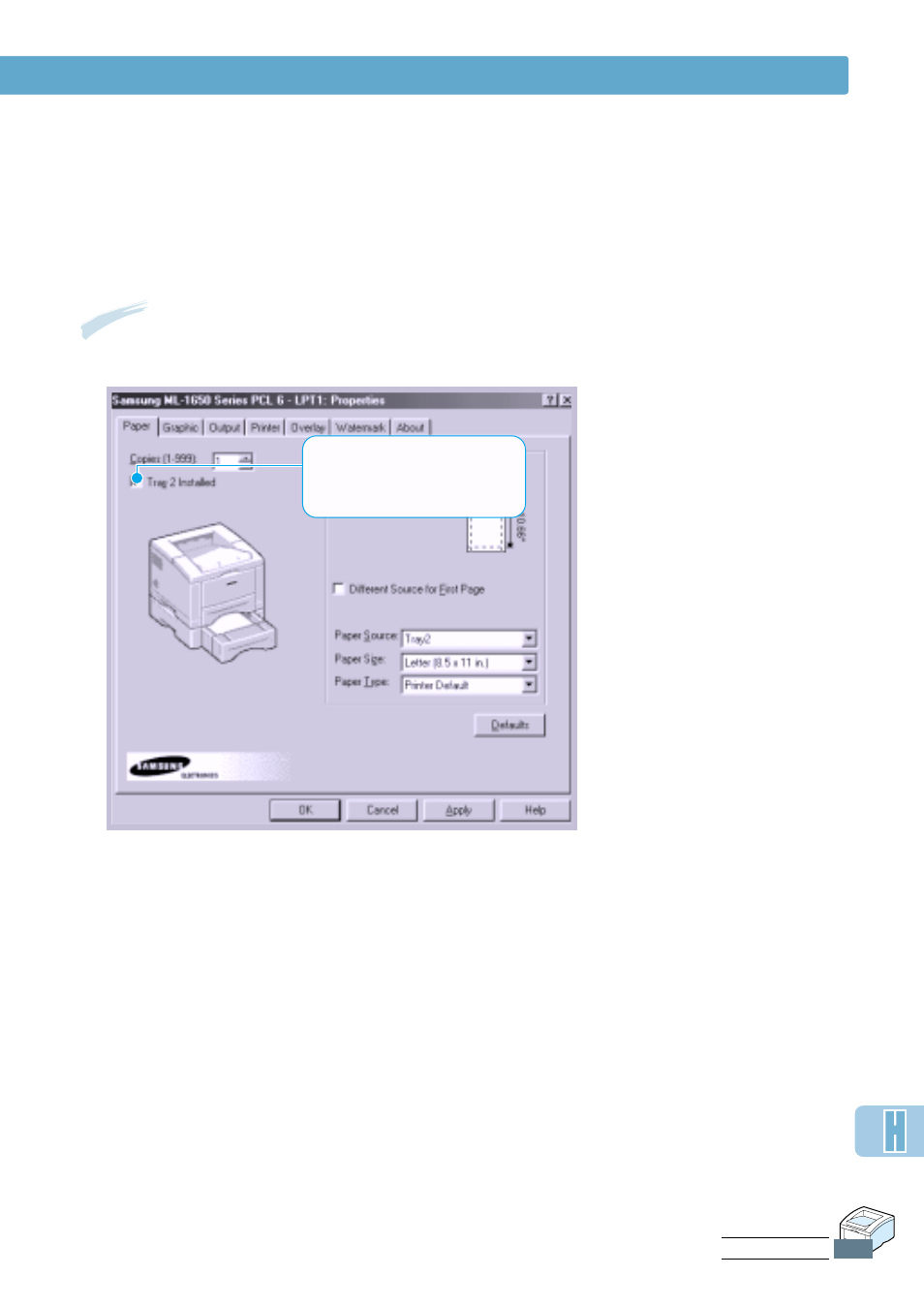 Paper tray 2 | Samsung ML-1651N User Manual | Page 172 / 179