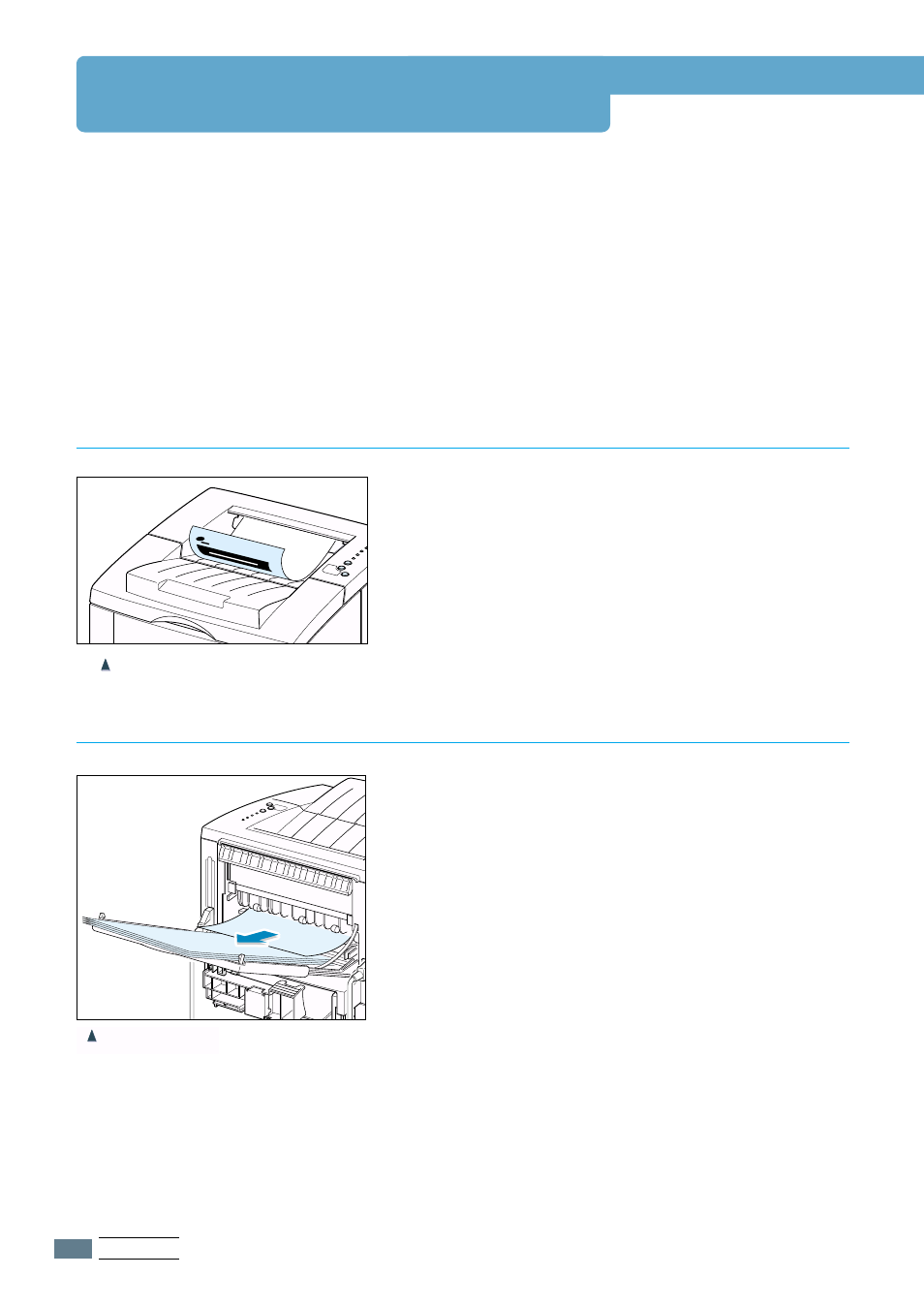 Selecting the output tray, Printing to the top output tray, Printing to the rear output tray | Face down), Face up) | Samsung ML-1651N User Manual | Page 43 / 179