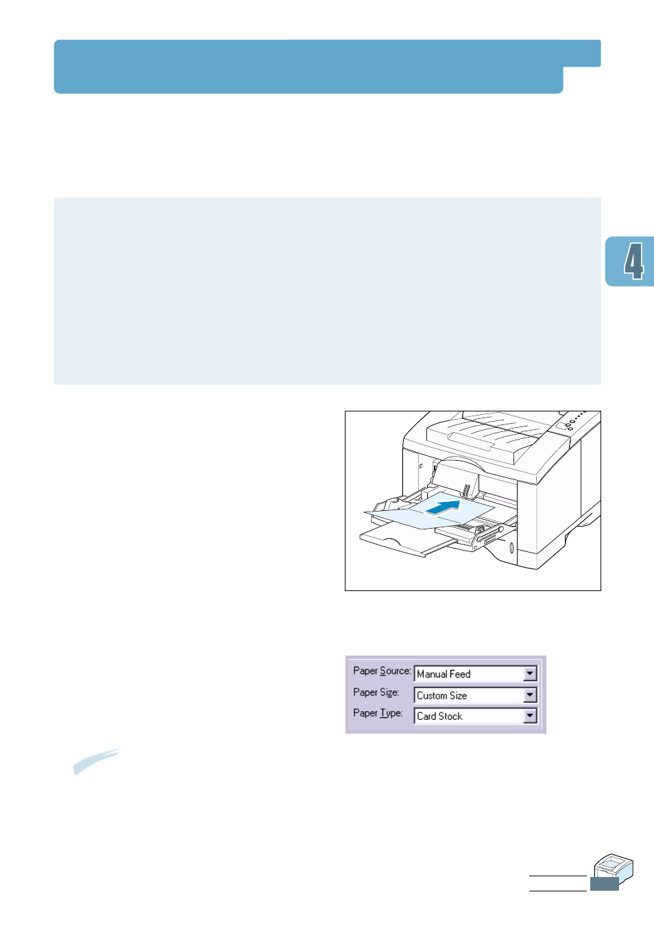 Printing on card stock or custom-sized media, Guidelines | Samsung ML-1651N User Manual | Page 56 / 179