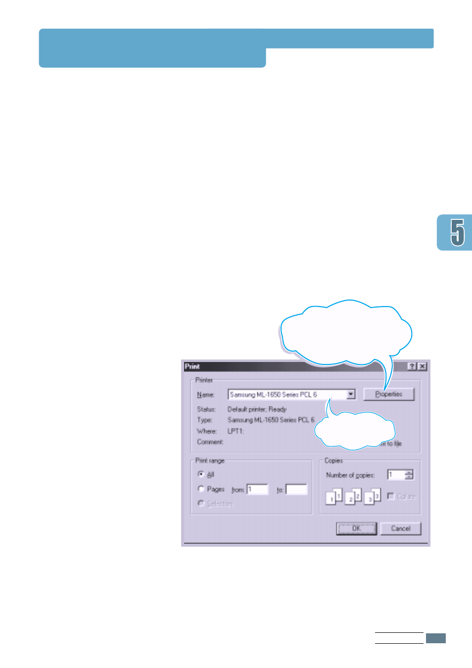 Printing a document | Samsung ML-1651N User Manual | Page 58 / 179