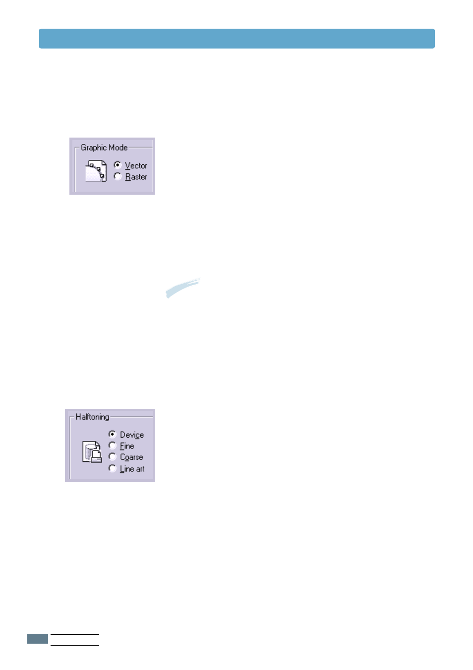 Halftoning, Graphic mode, Setting graphic properties | Samsung ML-1651N User Manual | Page 77 / 179