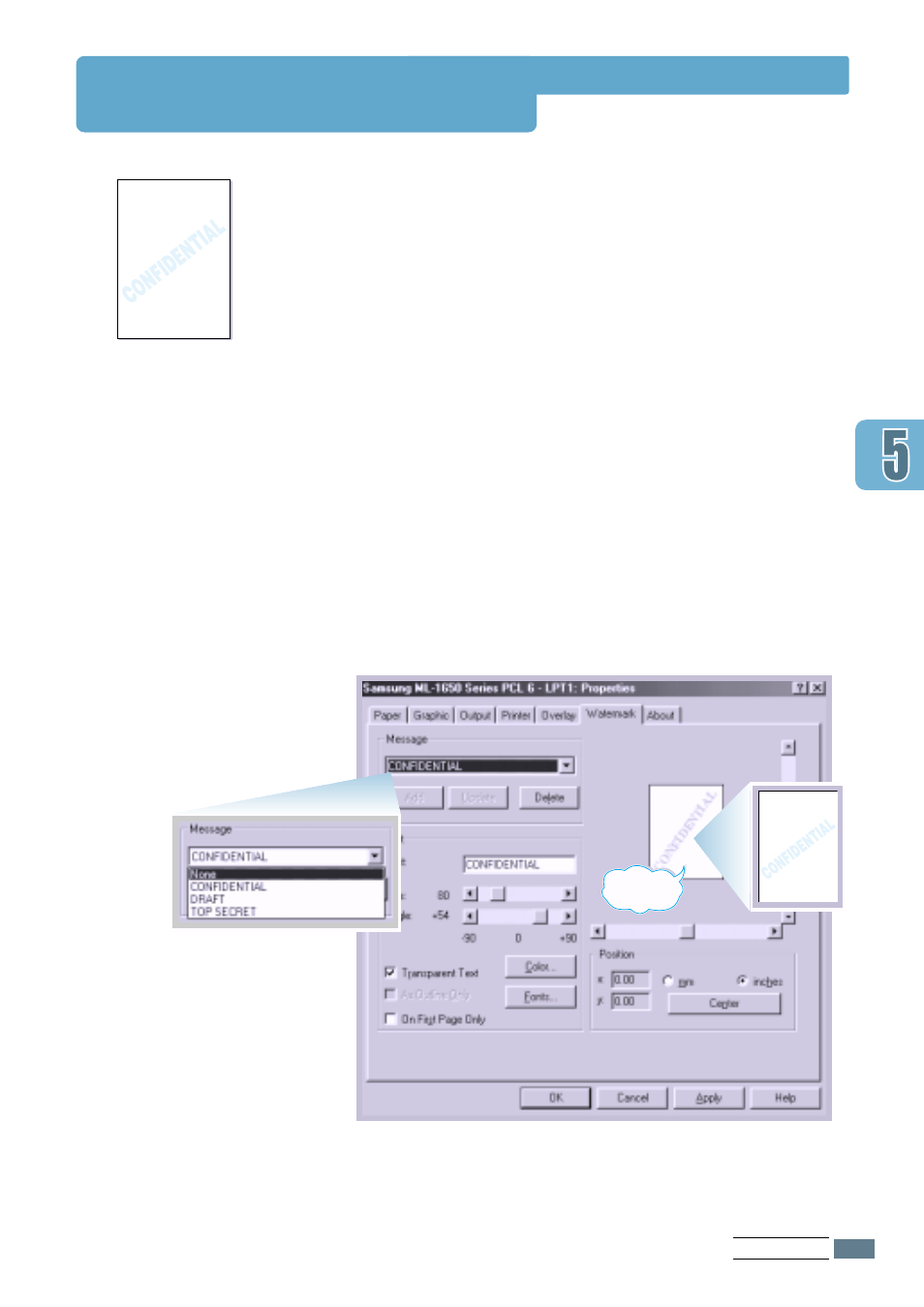 Printing watermarks | Samsung ML-1651N User Manual | Page 78 / 179