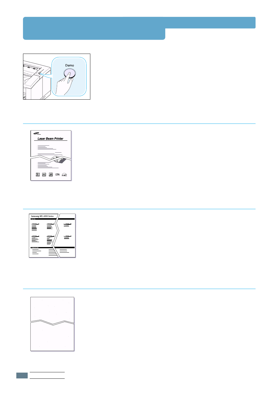 Printing special pages, Demo page, Configuration sheet | Cleaning sheet | Samsung ML-1651N User Manual | Page 97 / 179