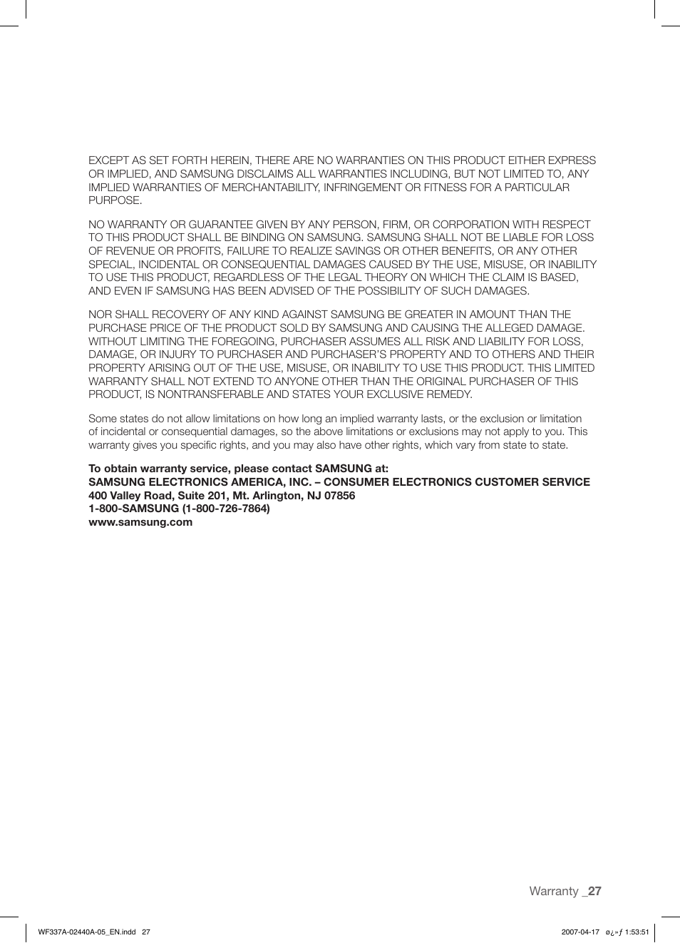 Samsung SK-4A User Manual | Page 27 / 28