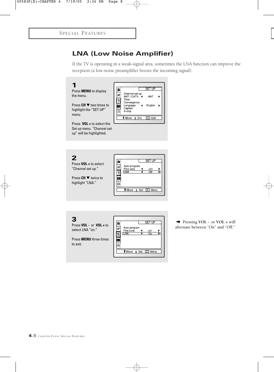 Lna (low noise amplifier) | Samsung Tantus PCK 6115R User Manual | Page 44 / 58