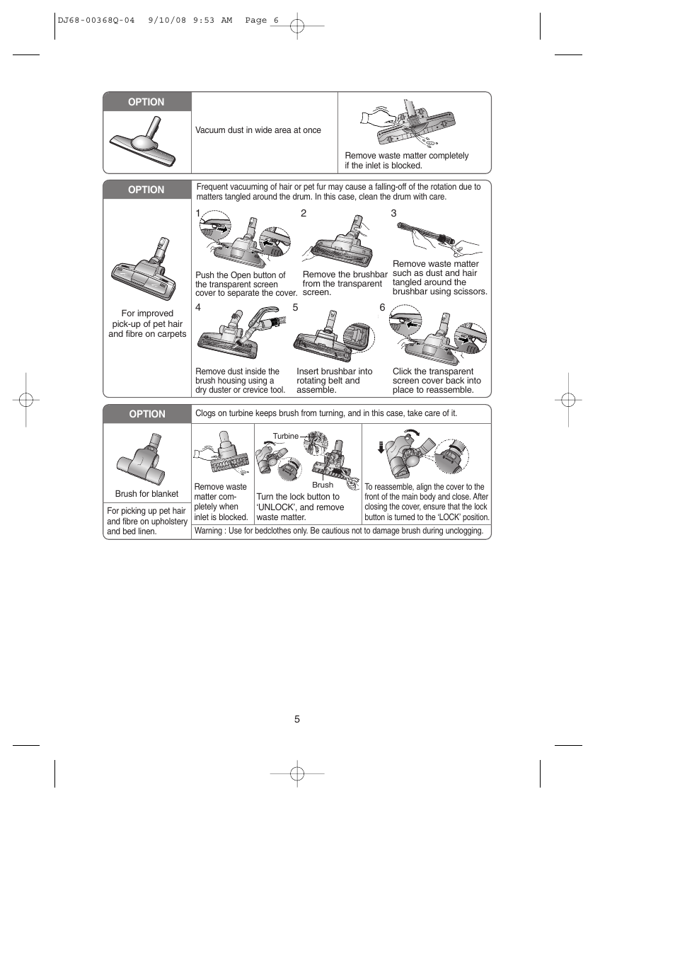 Samsung SC9580 User Manual | Page 6 / 16