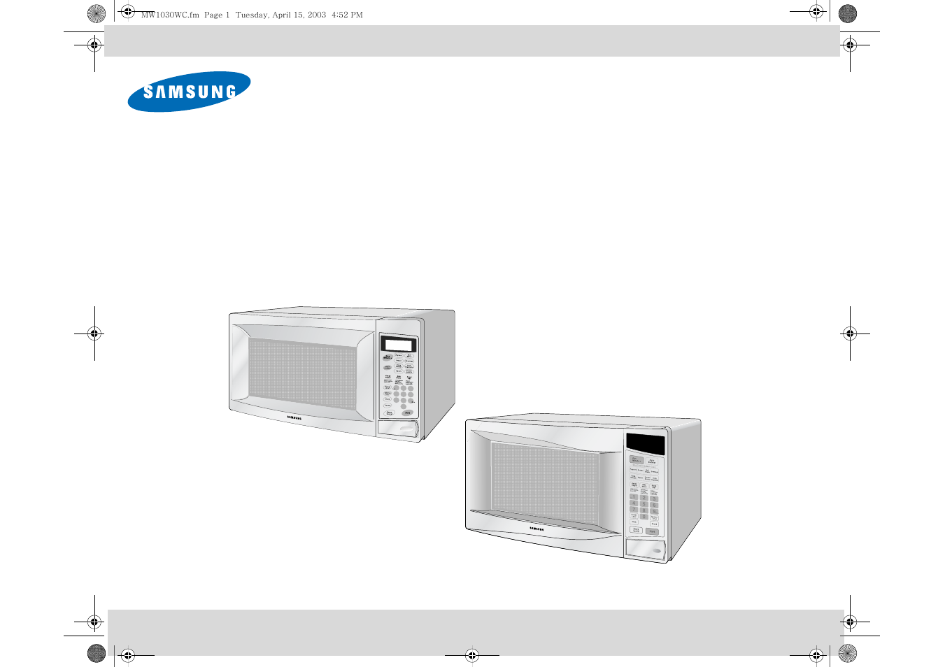 Samsung MW1030BC User Manual | 24 pages