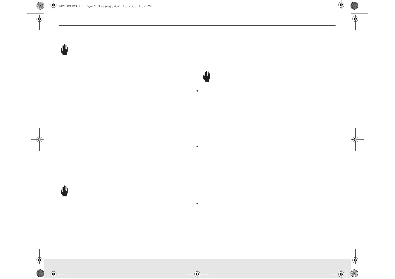 Hese, Nstructions, Warning | Recautions to, Void, Ossible, Xposure to, Xcessive, Icrowave, Nergy | Samsung MW1030BC User Manual | Page 2 / 24