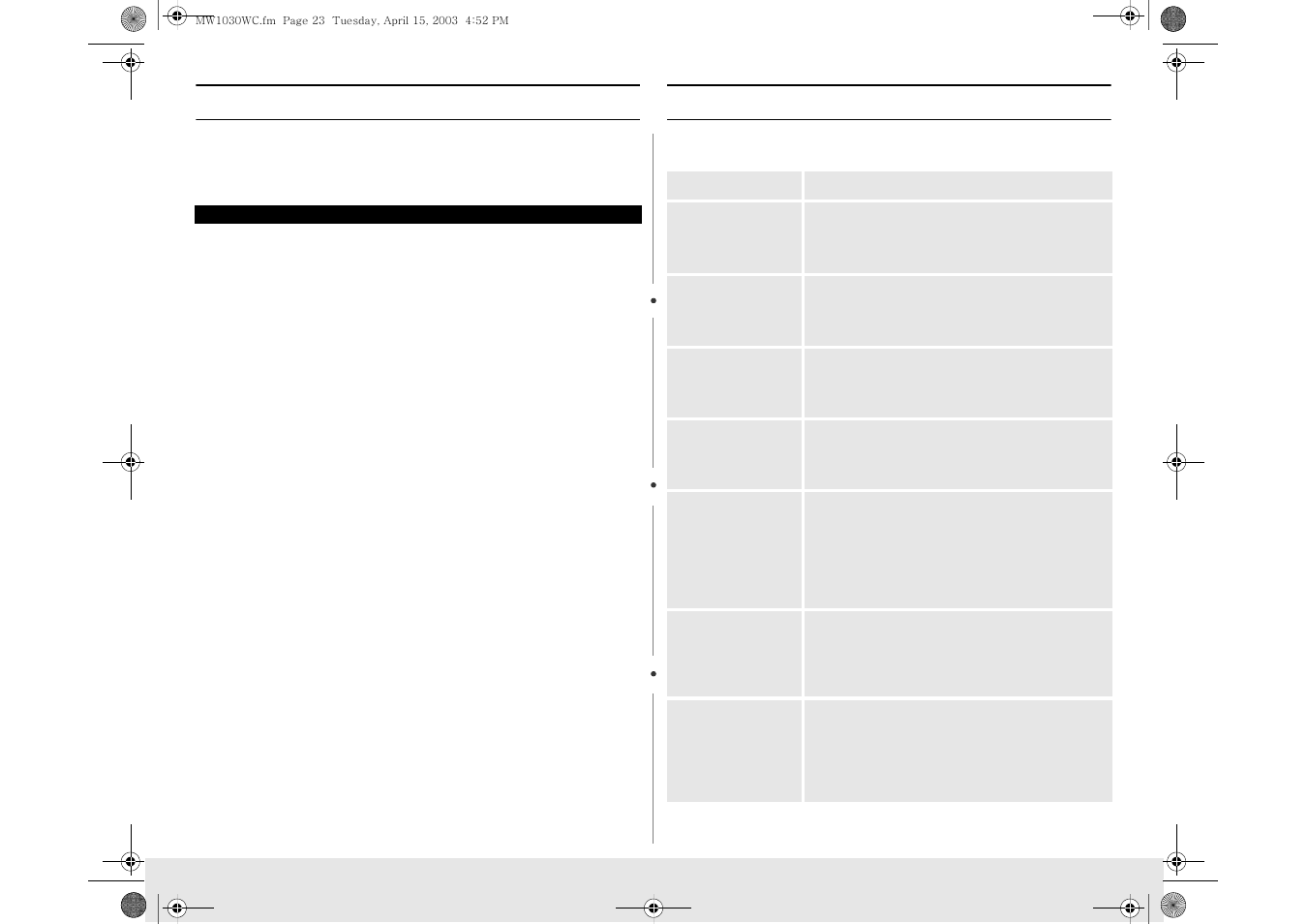 Warranty, Guía rápida(spanish) | Samsung MW1030BC User Manual | Page 23 / 24