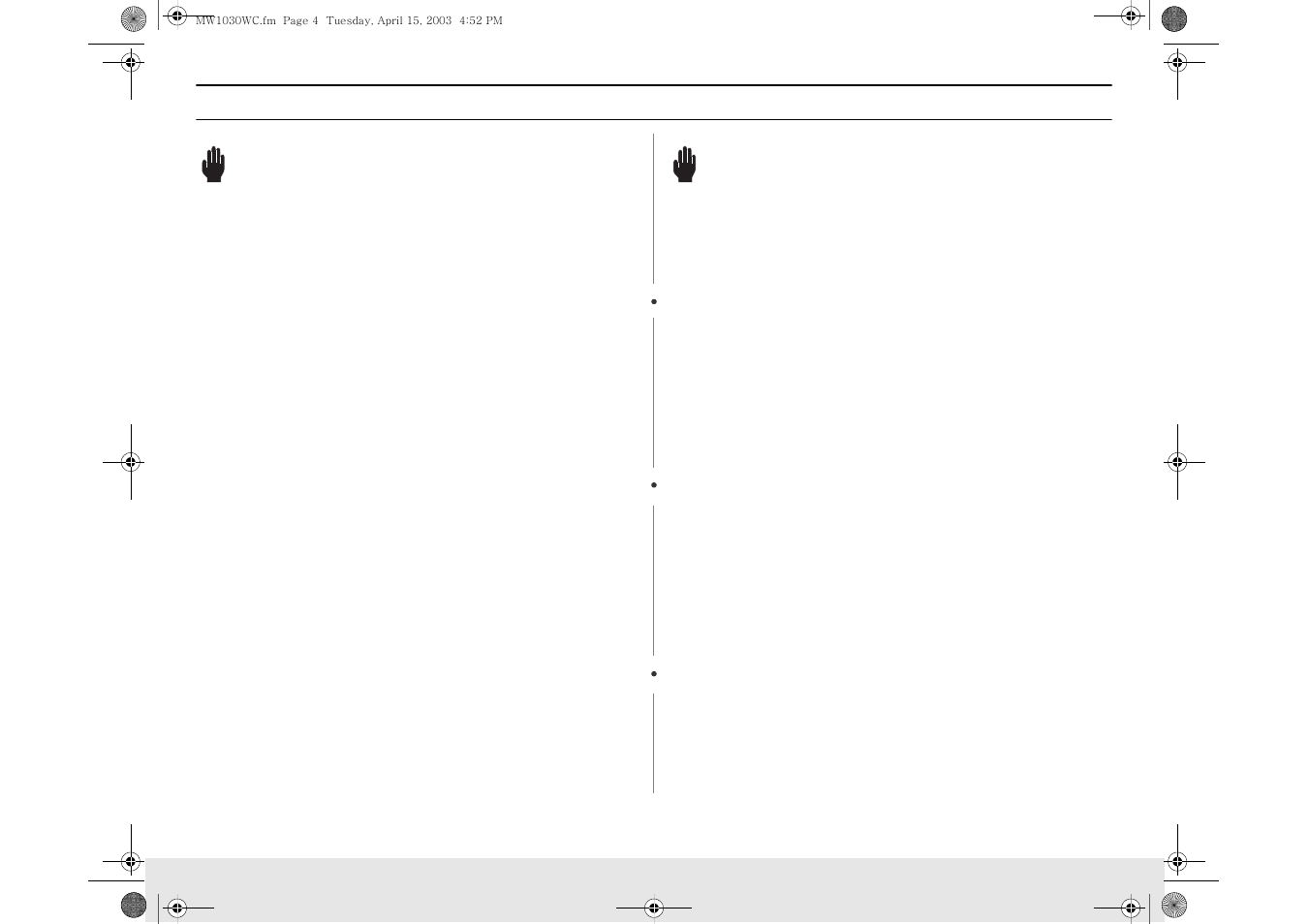 Hese, Nstructions, Warning | Samsung MW1030BC User Manual | Page 4 / 24