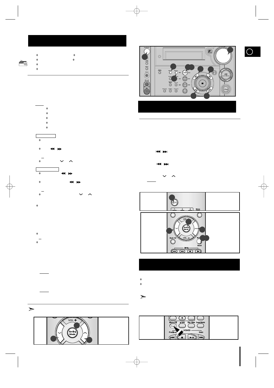 Tuner, Searching for and storing the radio stations, Selecting a stored station | Improving radio reception | Samsung MAX-VS530 User Manual | Page 19 / 28