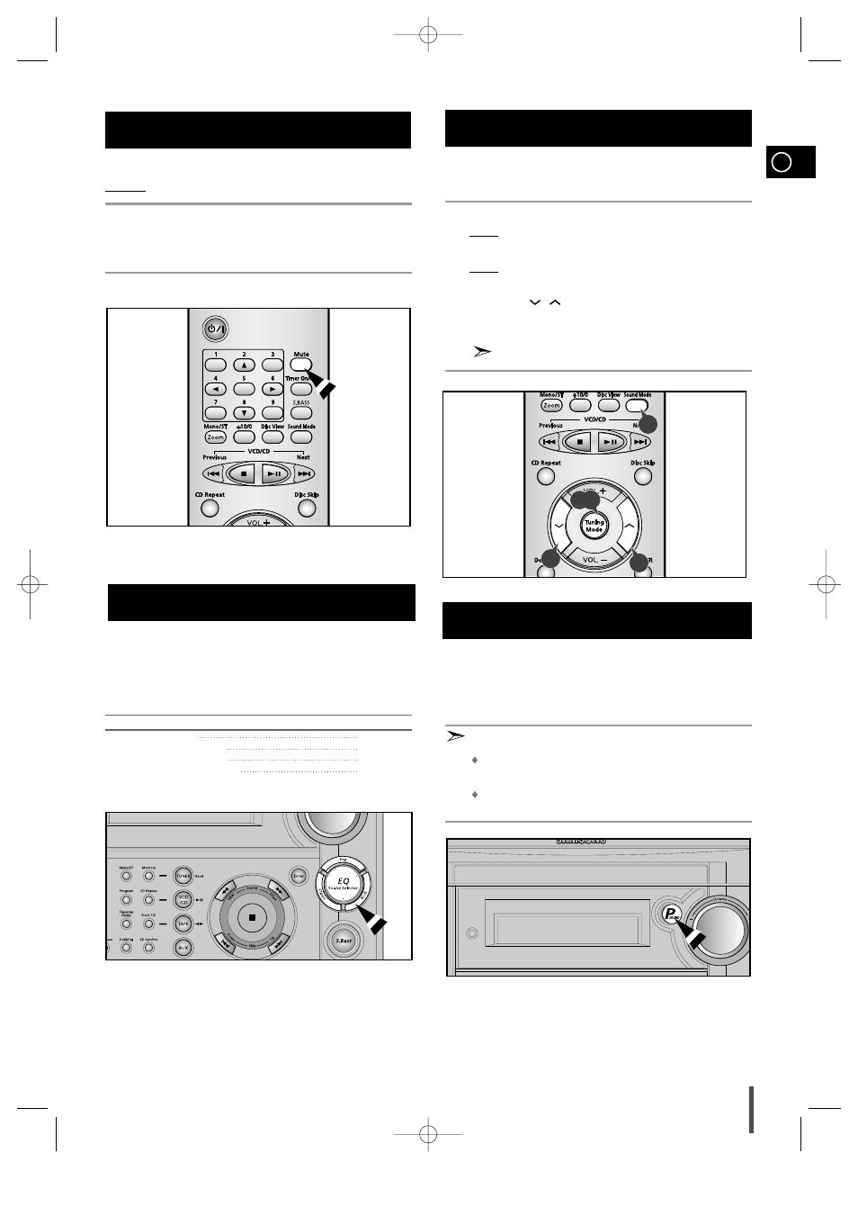 Mute function, Selecting an equalizer preset, How to adjust user eq?(option) | Power sound function, How to adjust user eq?(option) 1 2 3 4 | Samsung MAX-VS530 User Manual | Page 23 / 28