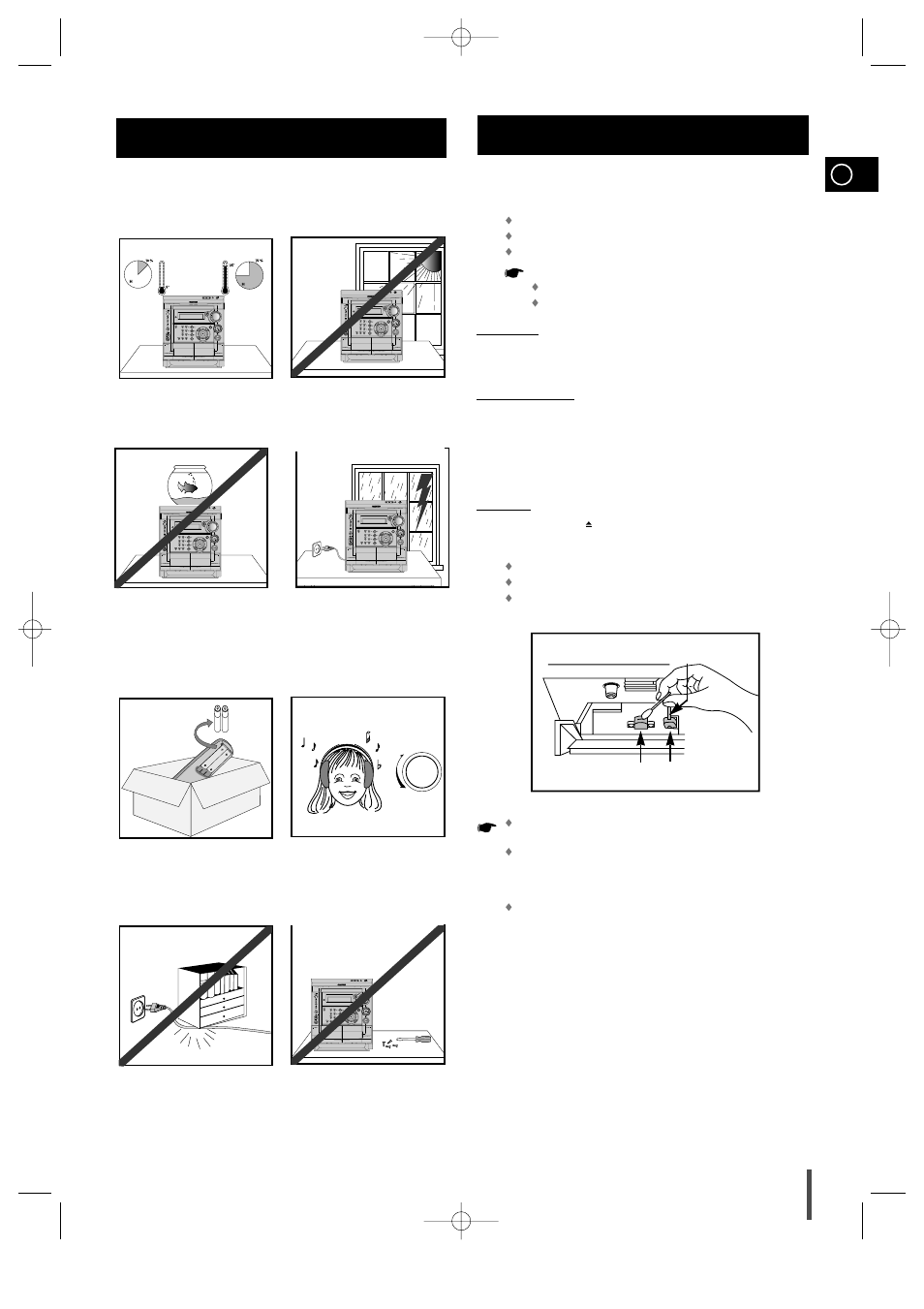 Recommendations for use, Safety precautions, Cleaning your mini-compact system | Cleaning your mini-compact system 1 1 2 2 | Samsung MAX-VS530 User Manual | Page 25 / 28