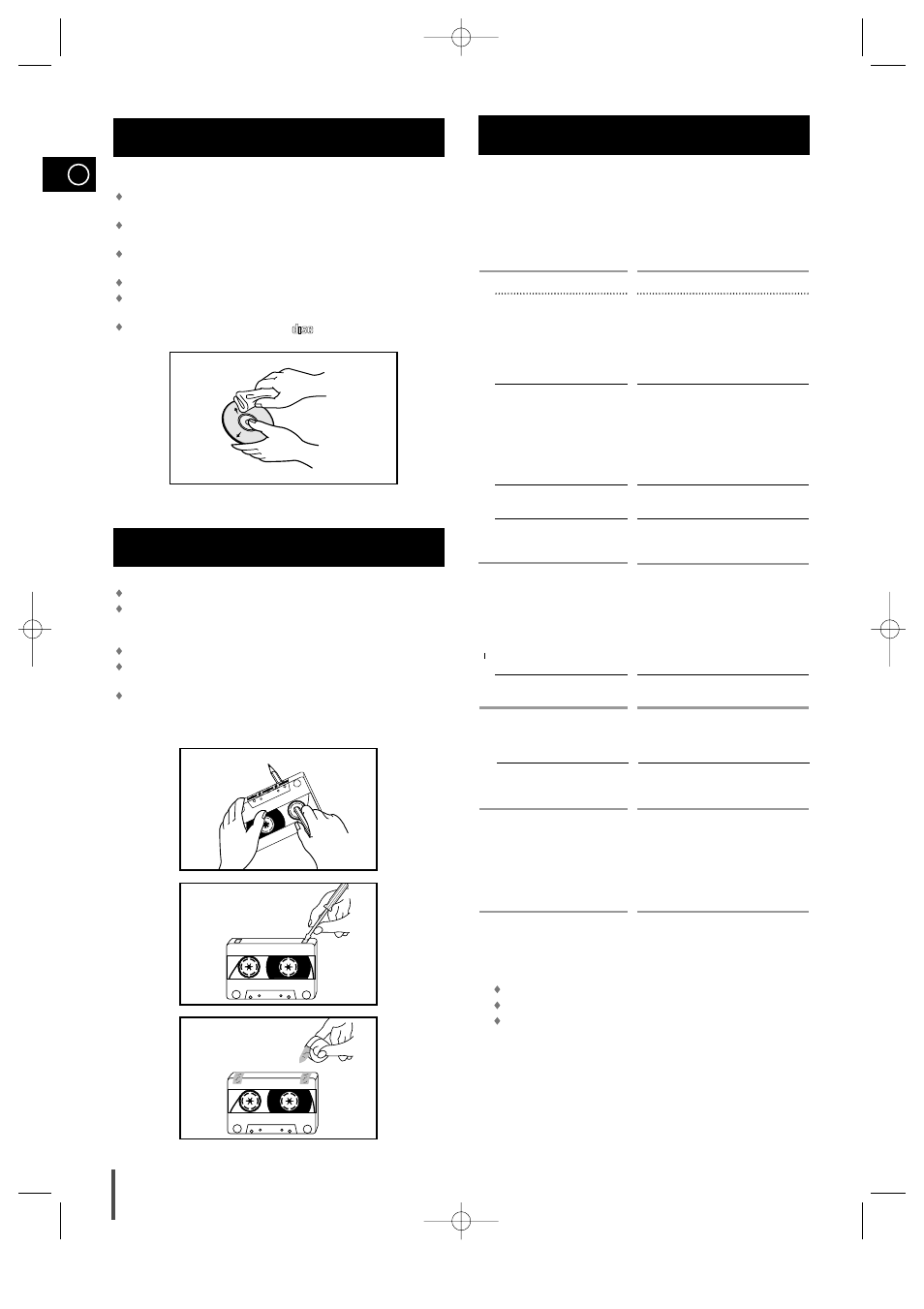 Precautions when using compact discs, Precautions when using audio cassettes, Before contacting the after-sales service | Samsung MAX-VS530 User Manual | Page 26 / 28