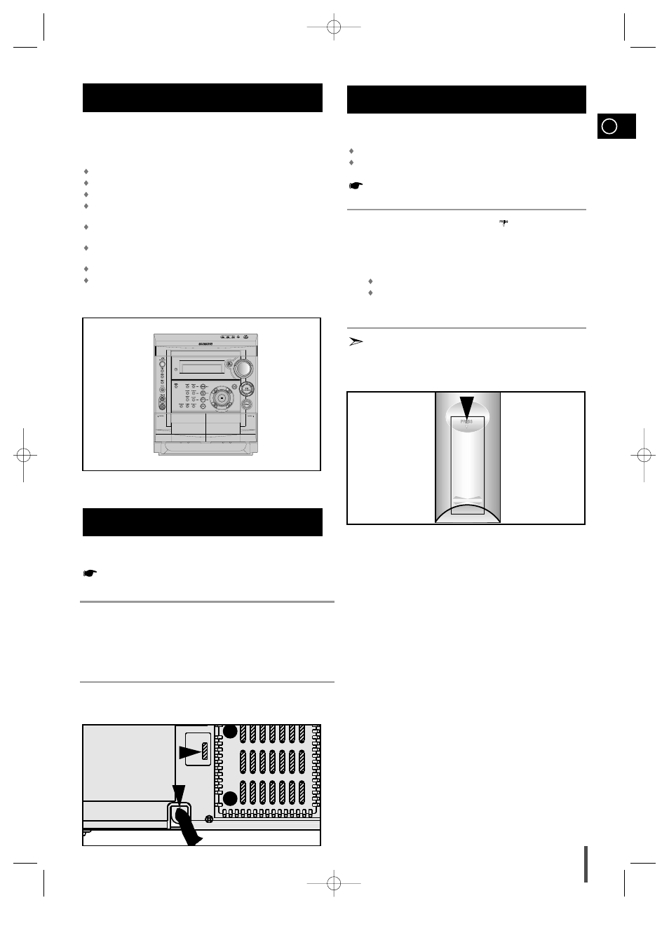 Where to install your mini-compact system, Connecting your system to the power supply, Inserting remote control batteries | Connecting your system to the power supply 1 2 | Samsung MAX-VS530 User Manual | Page 7 / 28