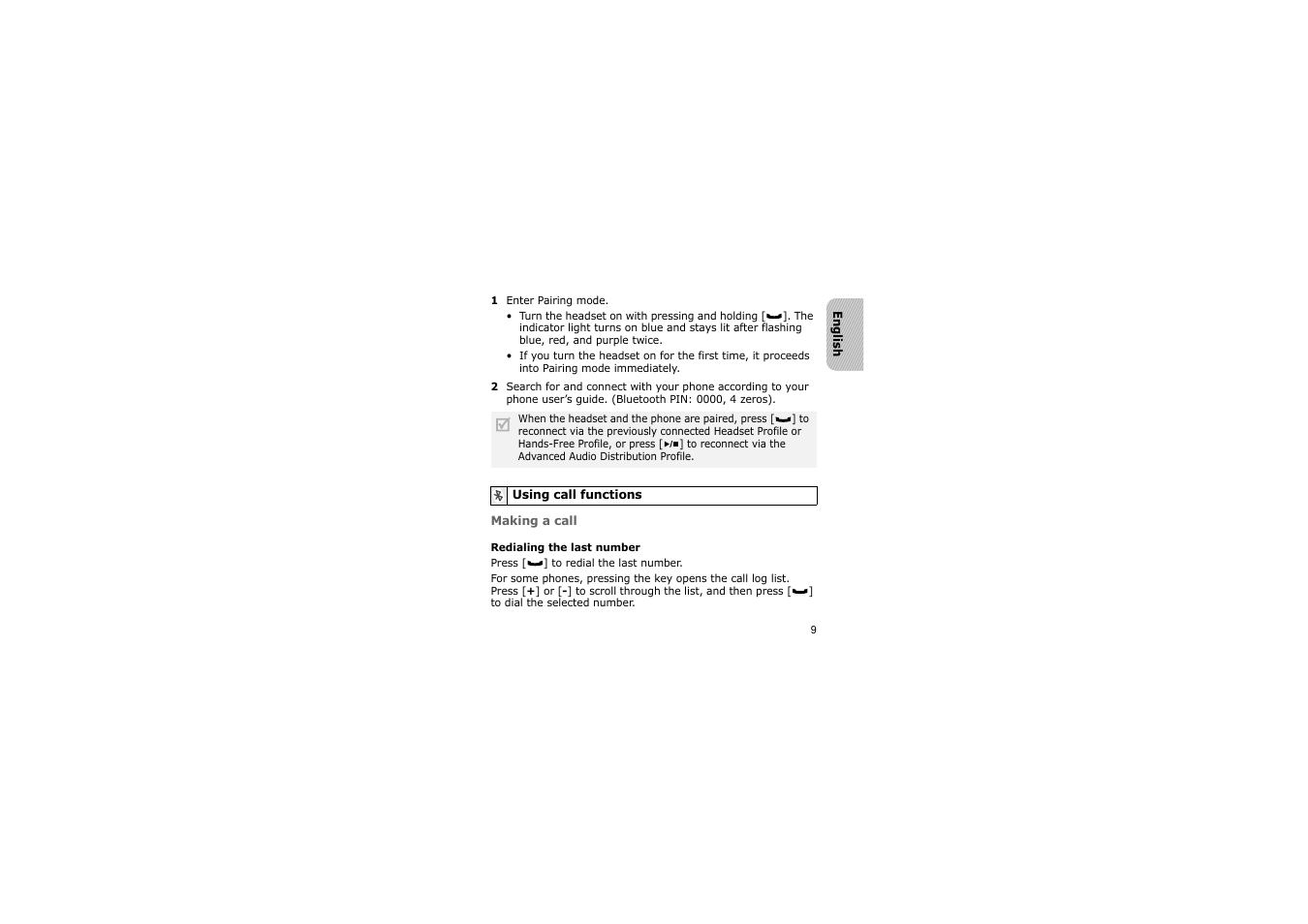 Using call functions | Samsung A3LSBH600 User Manual | Page 12 / 99